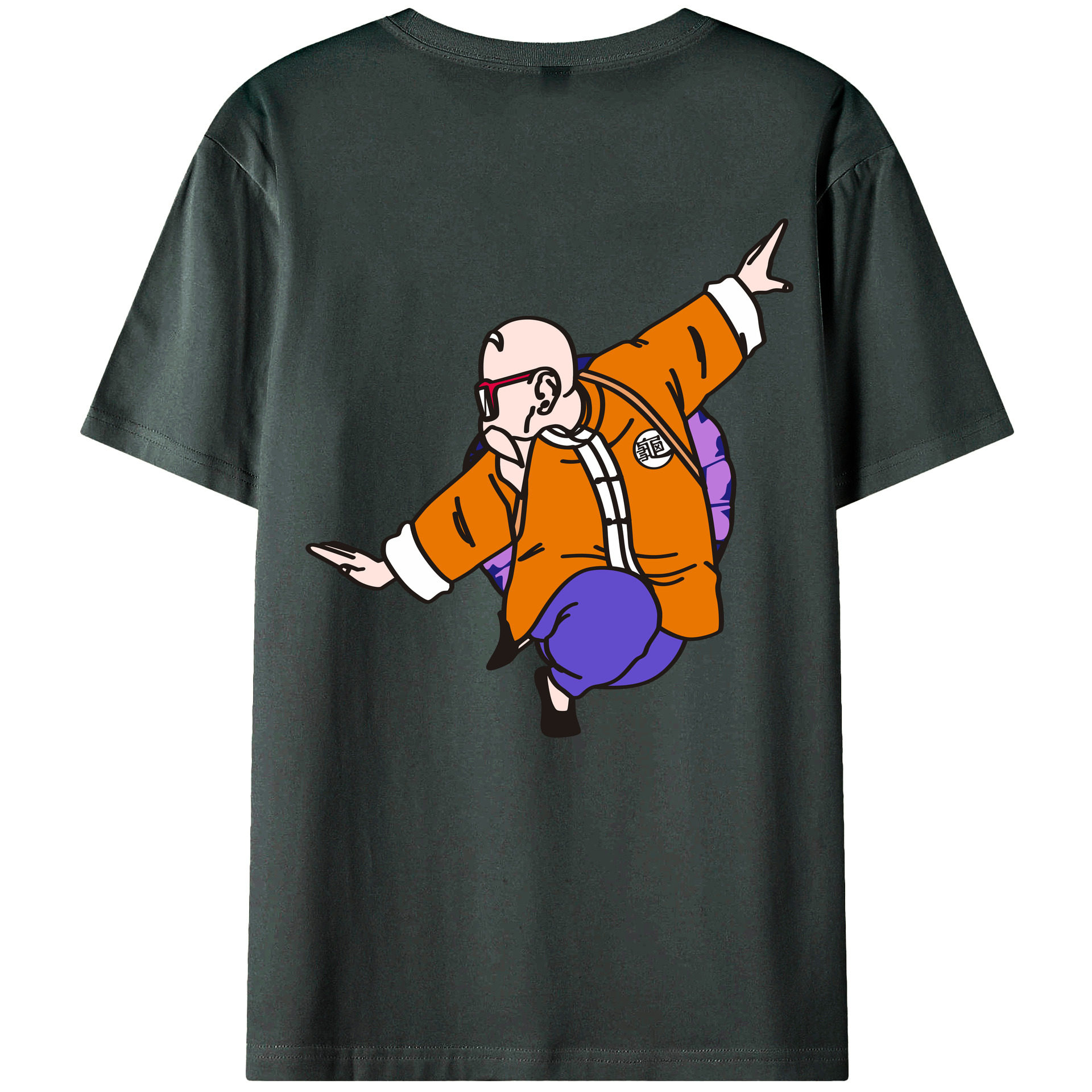 （画像用） ドラゴンボール 亀仙人（かめせんにん） DRAGON BALL Master Roshi Kame Sennin 綿100％ メンズ半袖Tシャツ（バックプリント） 通気性